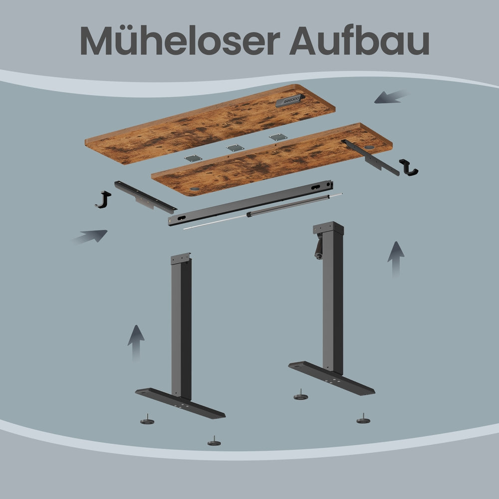 Elektrisch verstellbarer Stehtisch, Memory-Funktion mit 4 Höhen, Schreibtisch für Home Office