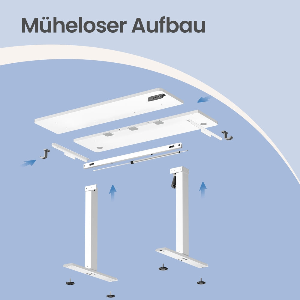 Elektrisch verstellbarer Stehtisch, Memory-Funktion mit 4 Höhen, Schreibtisch für Home Office