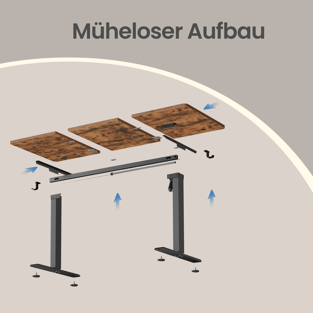 Elektrisch verstellbarer Stehtisch, Memory-Funktion mit 4 Höhen, Schreibtisch für Home Office