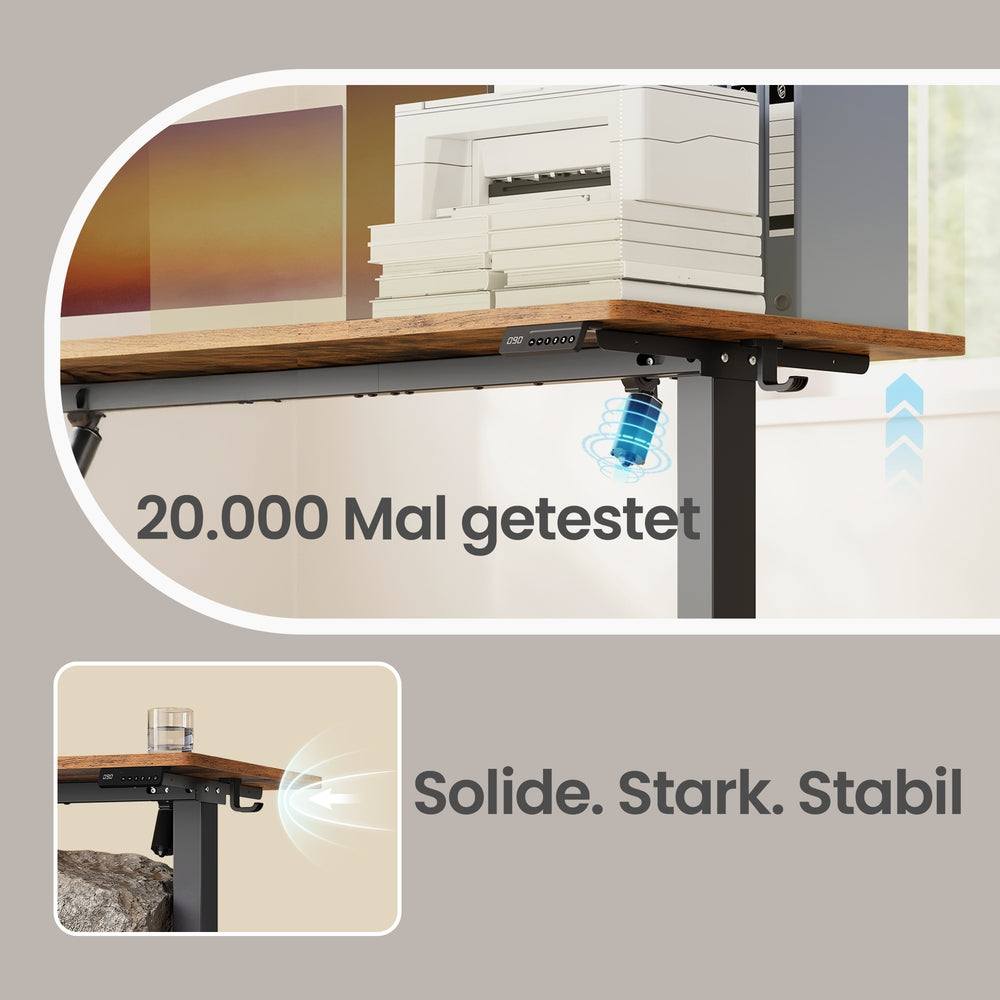 Elektrisch verstellbarer Stehtisch, Memory-Funktion mit 4 Höhen, Schreibtisch für Home Office