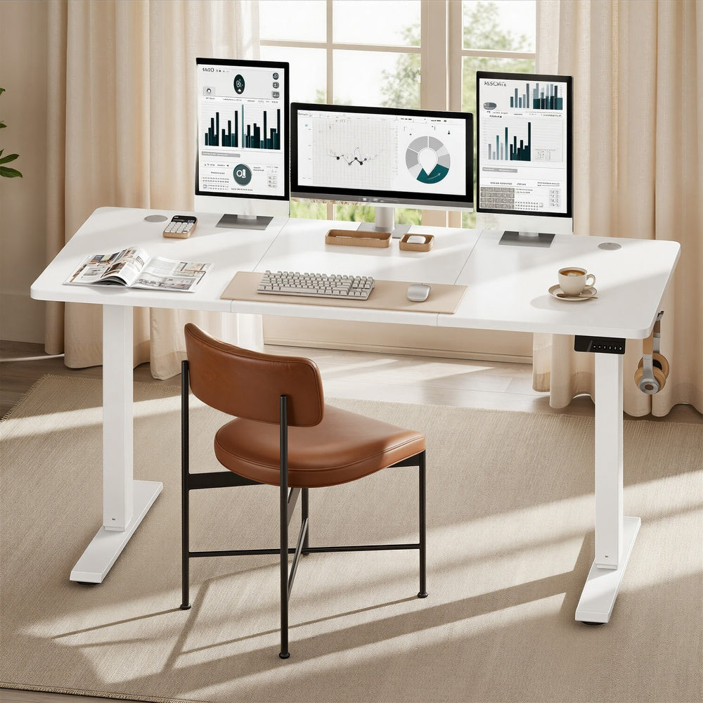 Elektrisch verstellbarer Stehtisch, Memory-Funktion mit 4 Höhen, Schreibtisch für Home Office