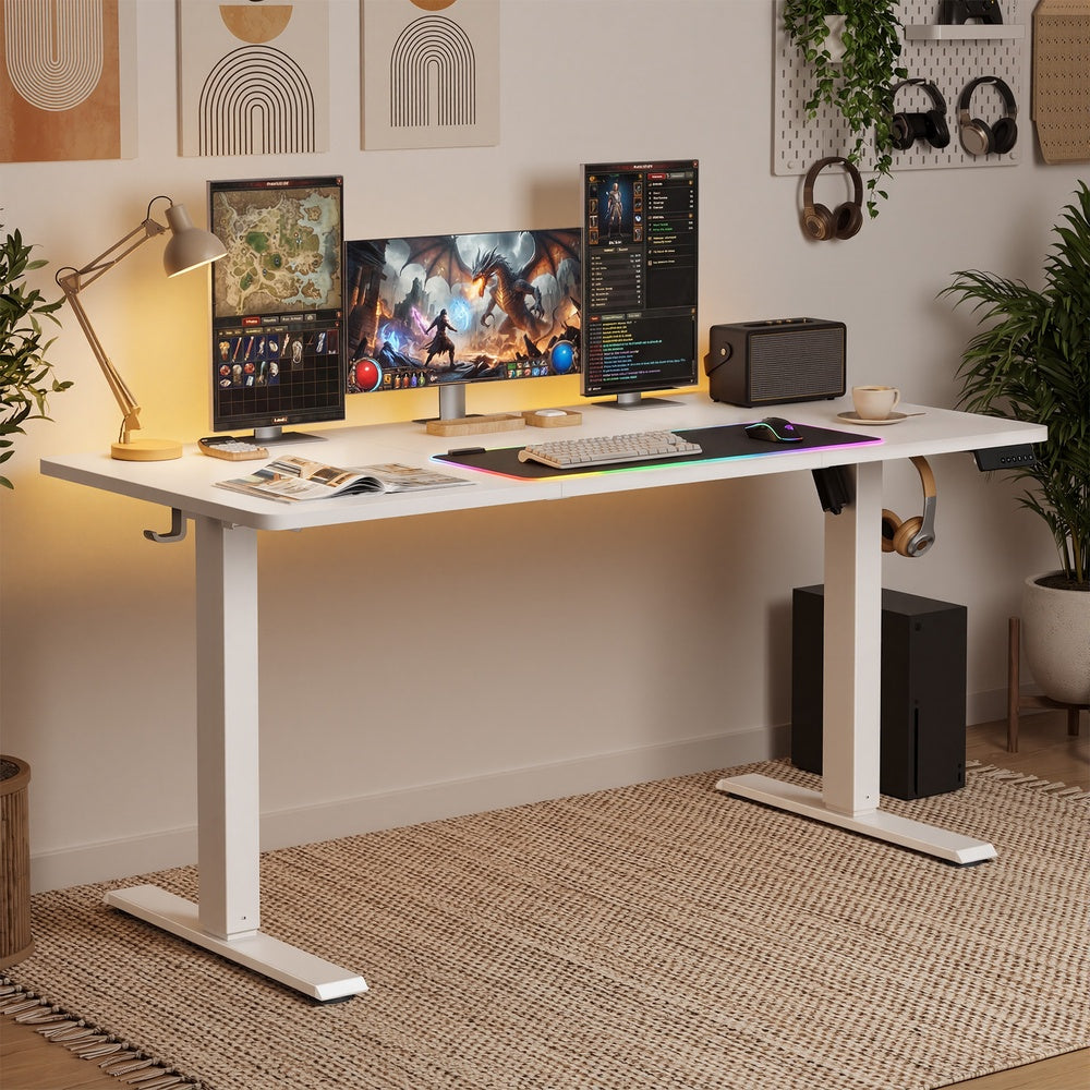 Elektrisch verstellbarer Stehtisch, Memory-Funktion mit 4 Höhen, Schreibtisch für Home Office