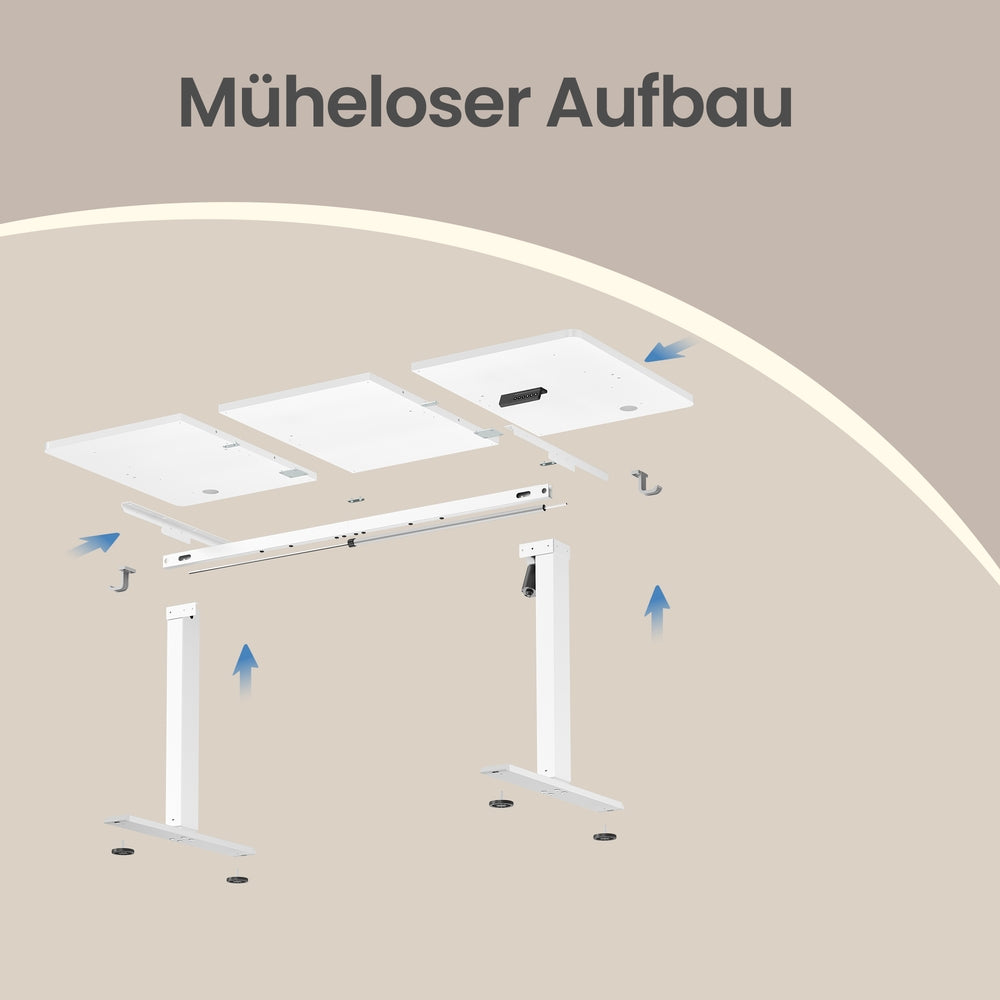 Elektrisch verstellbarer Stehtisch, Memory-Funktion mit 4 Höhen, Schreibtisch für Home Office