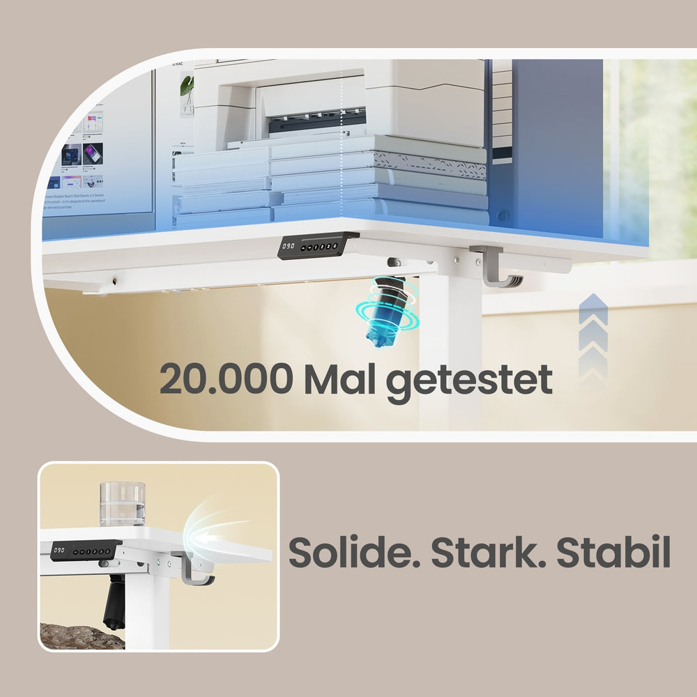 Elektrisch verstellbarer Stehtisch, Memory-Funktion mit 4 Höhen, Schreibtisch für Home Office