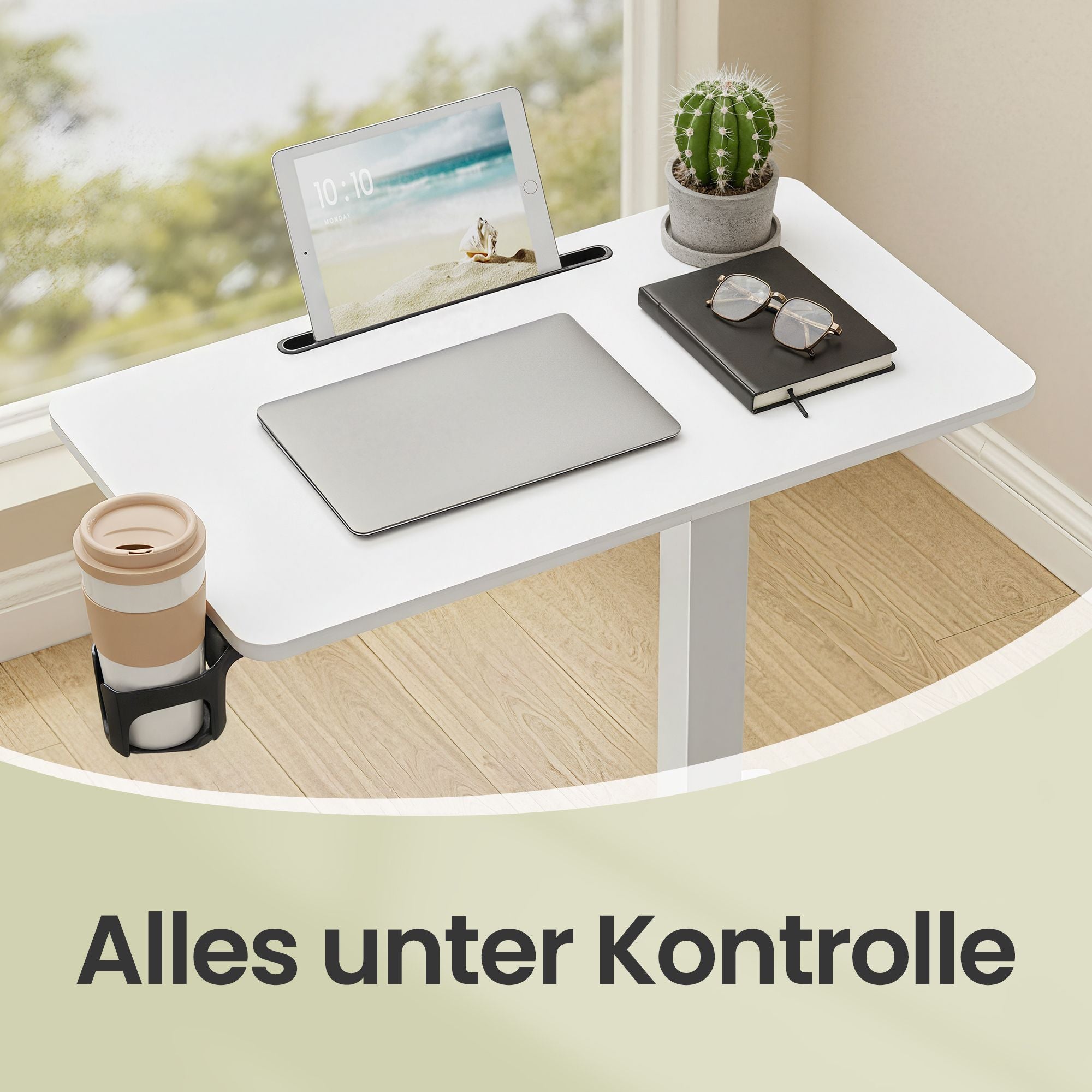 Stehtisch, Beistelltisch mit Rollen, 70 x 40 cm Tischplatte