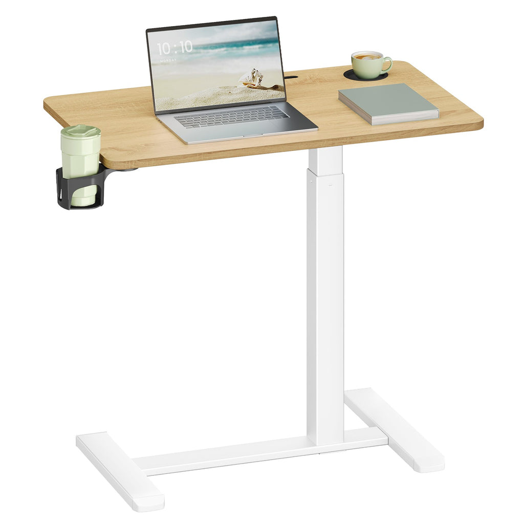 Stehtisch, Beistelltisch mit Rollen, 80 x 45 cm Tischplatte