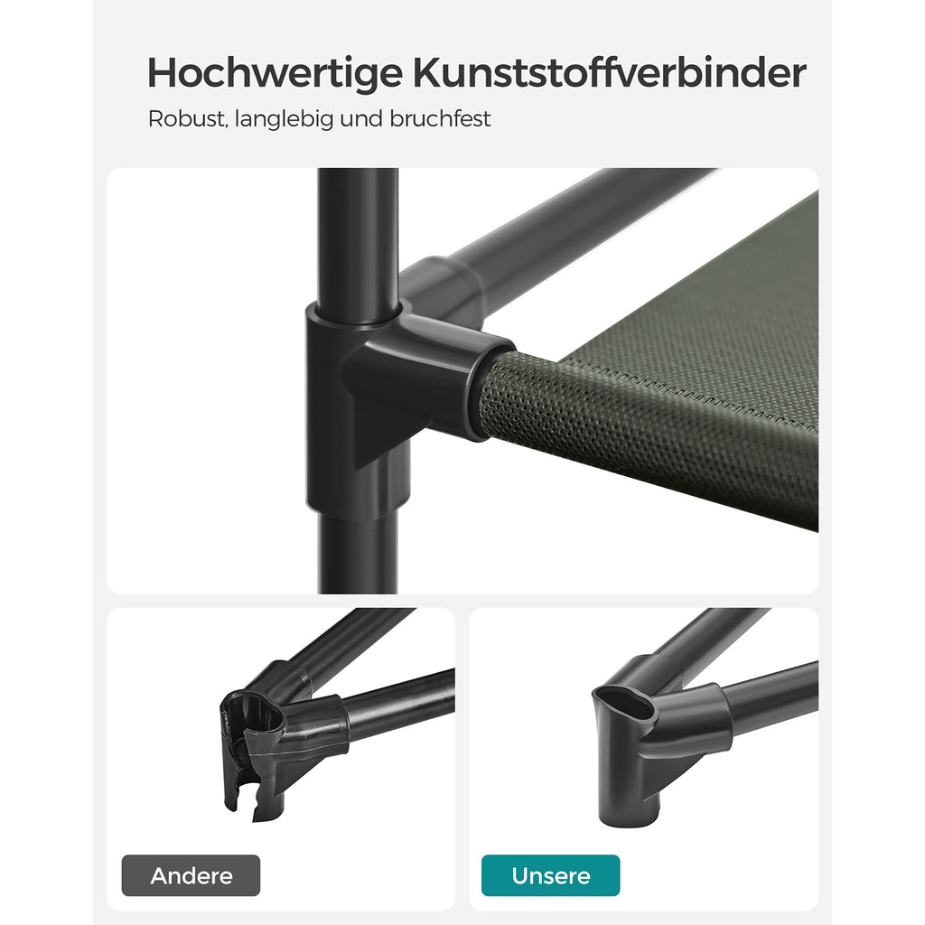 Stoffschrank mit Kleiderstange salbeigrün