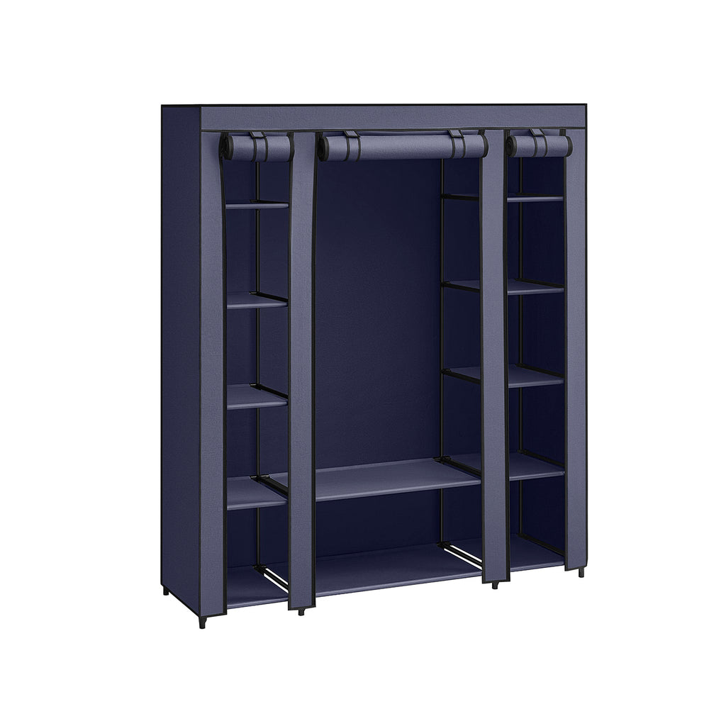 Stoffschrank mit Kleiderstange und Metallrahmen
