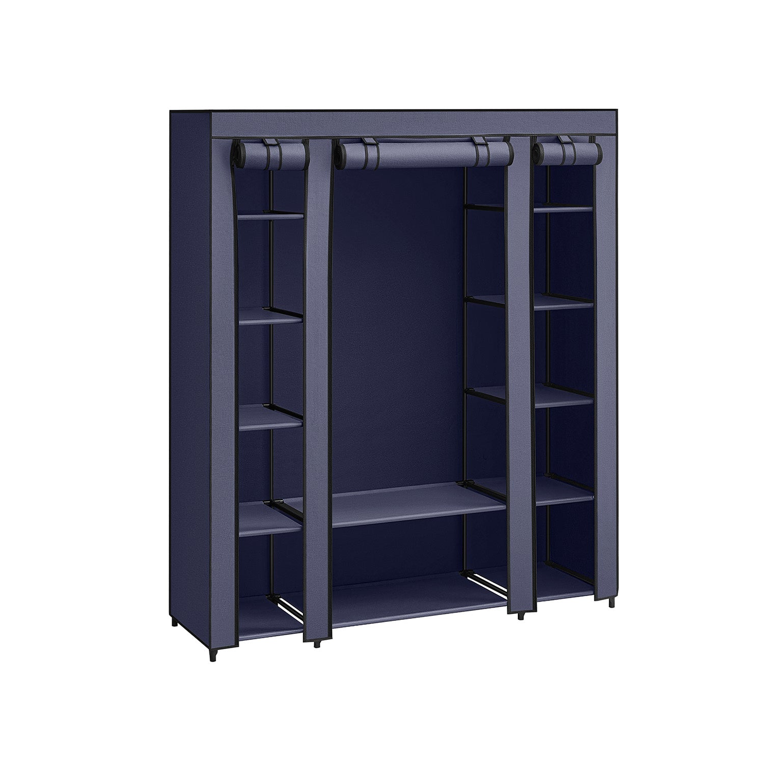 Stoffschrank mit Kleiderstange und Metallrahmen