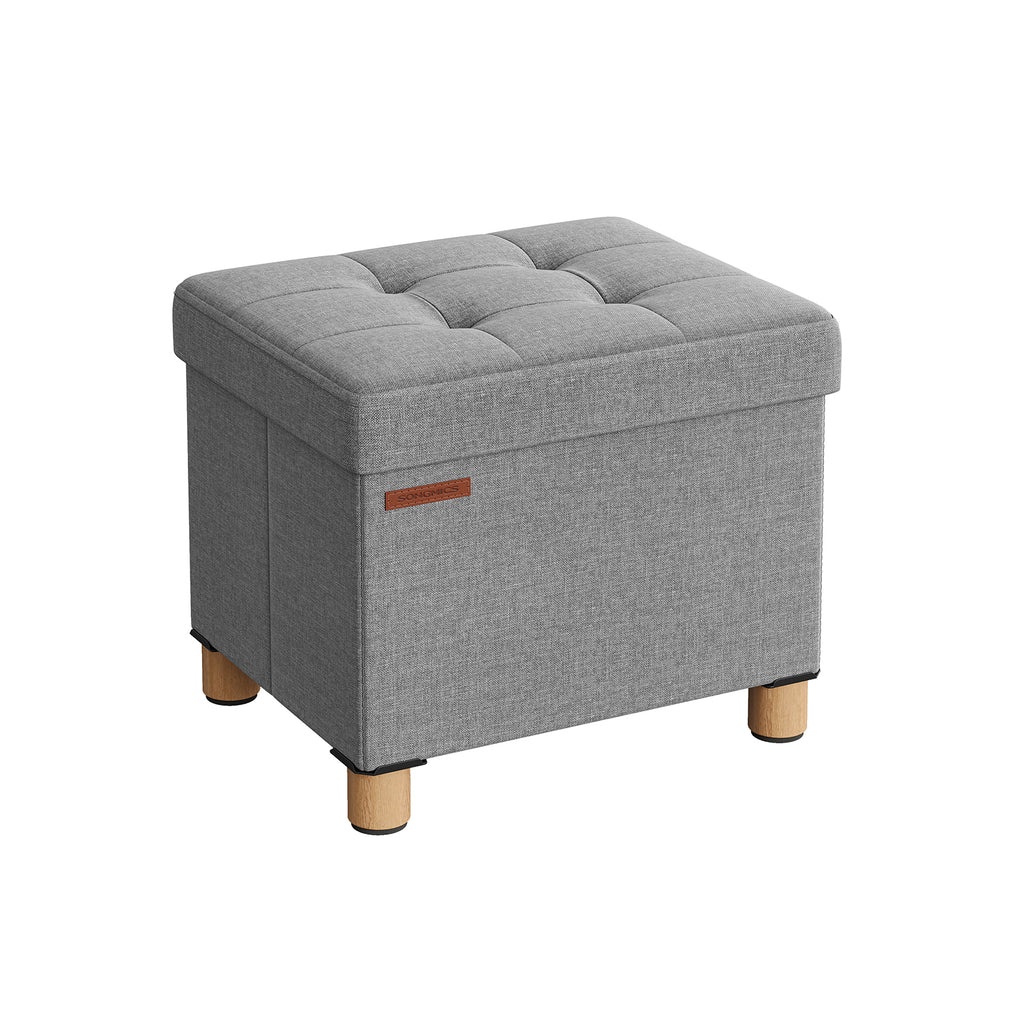 Klappbarer Sitzhocker mit Stauraum 32 x 40 cm taubengrau