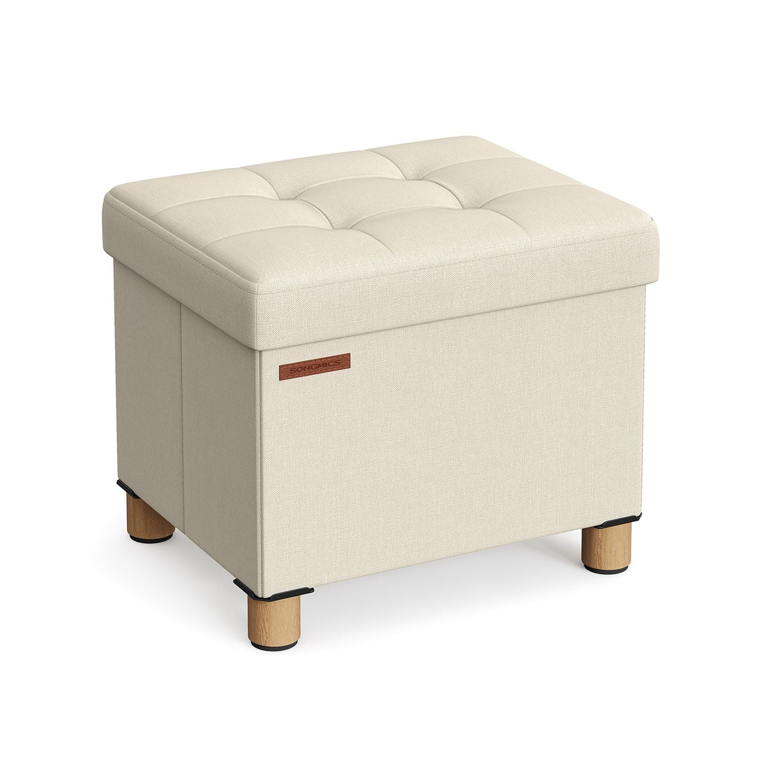 Sitzhocker mit Stauraum bis 300 kg belastbar cremeweiß