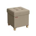Klappbarer Sitzhocker mit Stauraum 38 x 38 cm kamelbraun