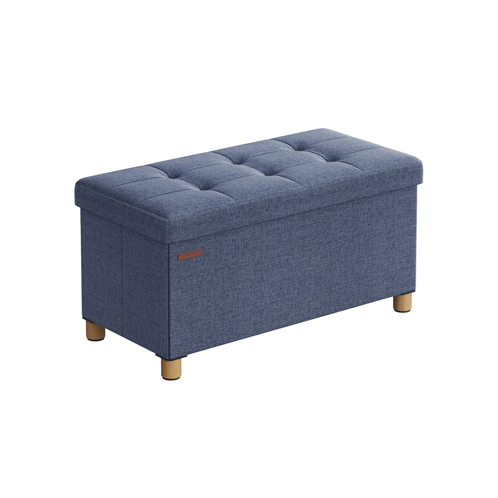 Sitzbank klappbar 38 x 76 x 40 cm mit Stauraum helldenimblau