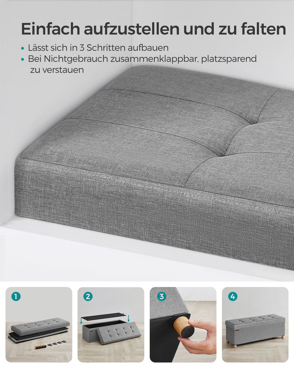 Sitzbank mit Stauraum 38 x 110 x 40 cm