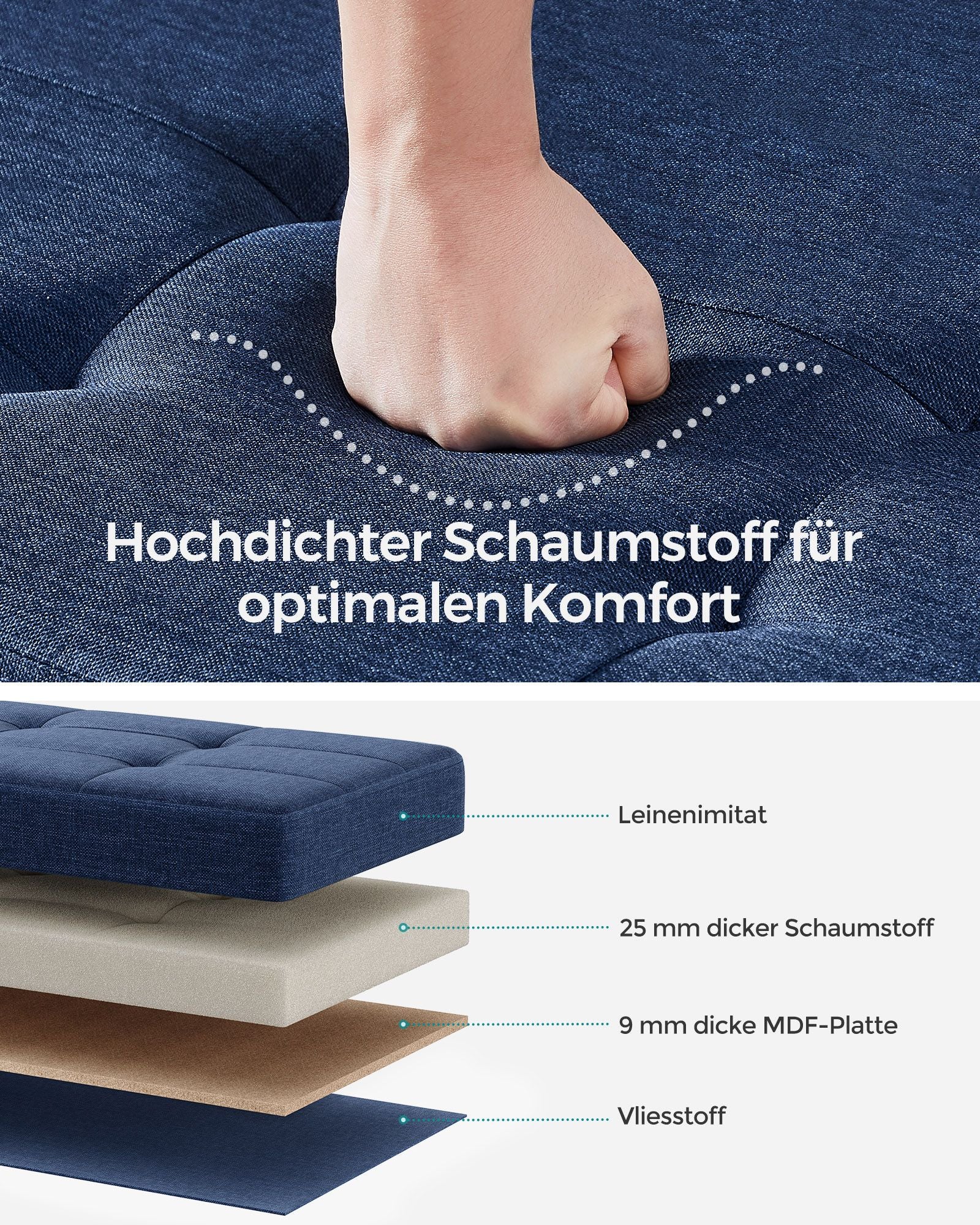 Sitzbank mit Stauraum 38 x 110 x 40 cm