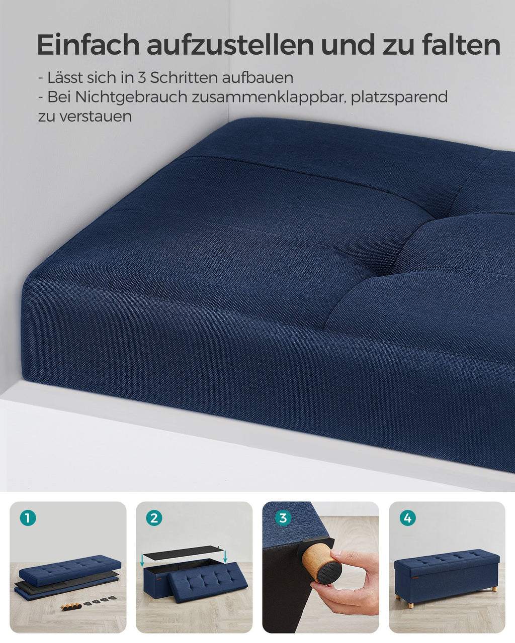 Sitzbank mit Stauraum 38 x 110 x 40 cm