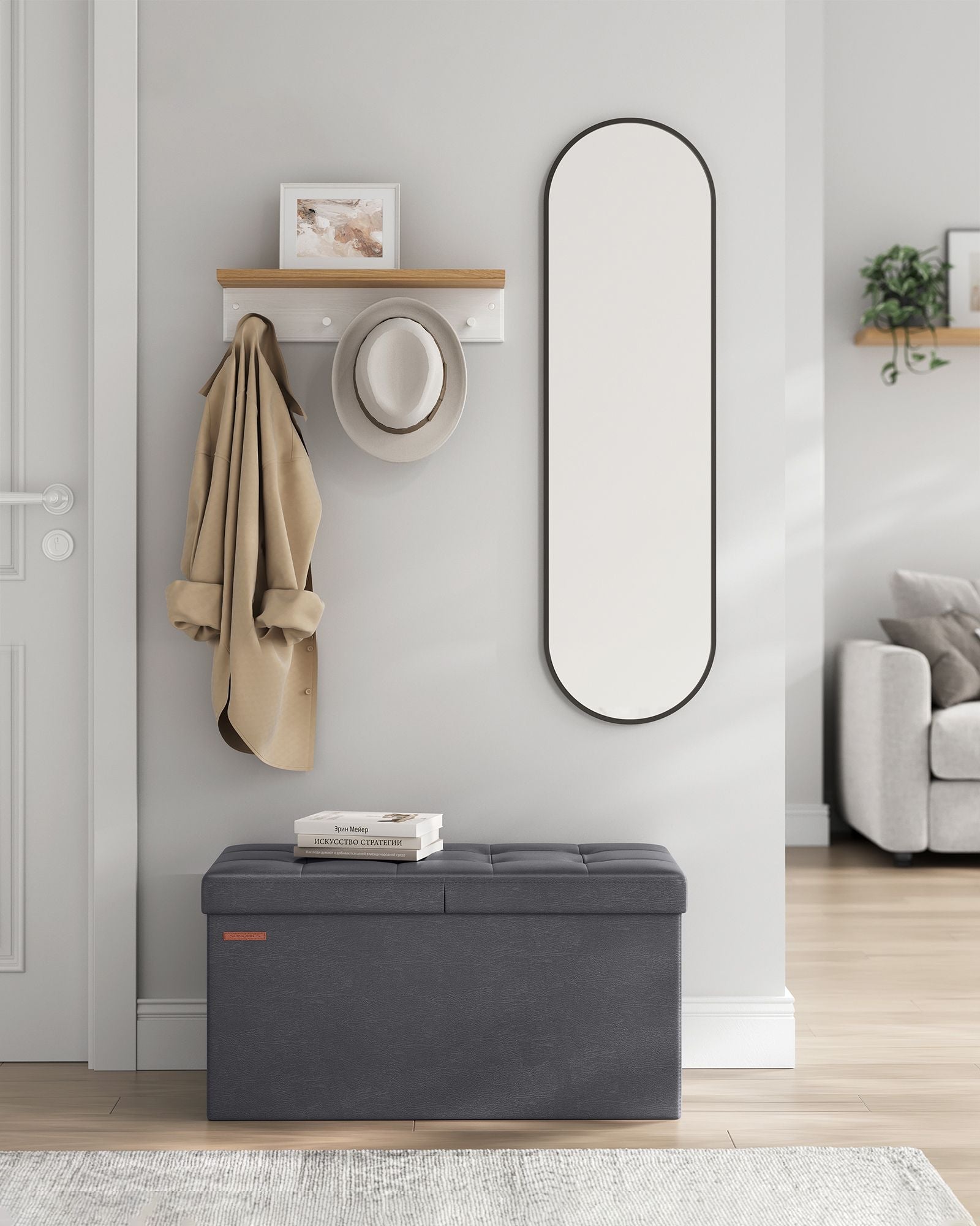 Sitzbank faltbar 89 Liter 38 x 76 x 38 cm dunkelgrau