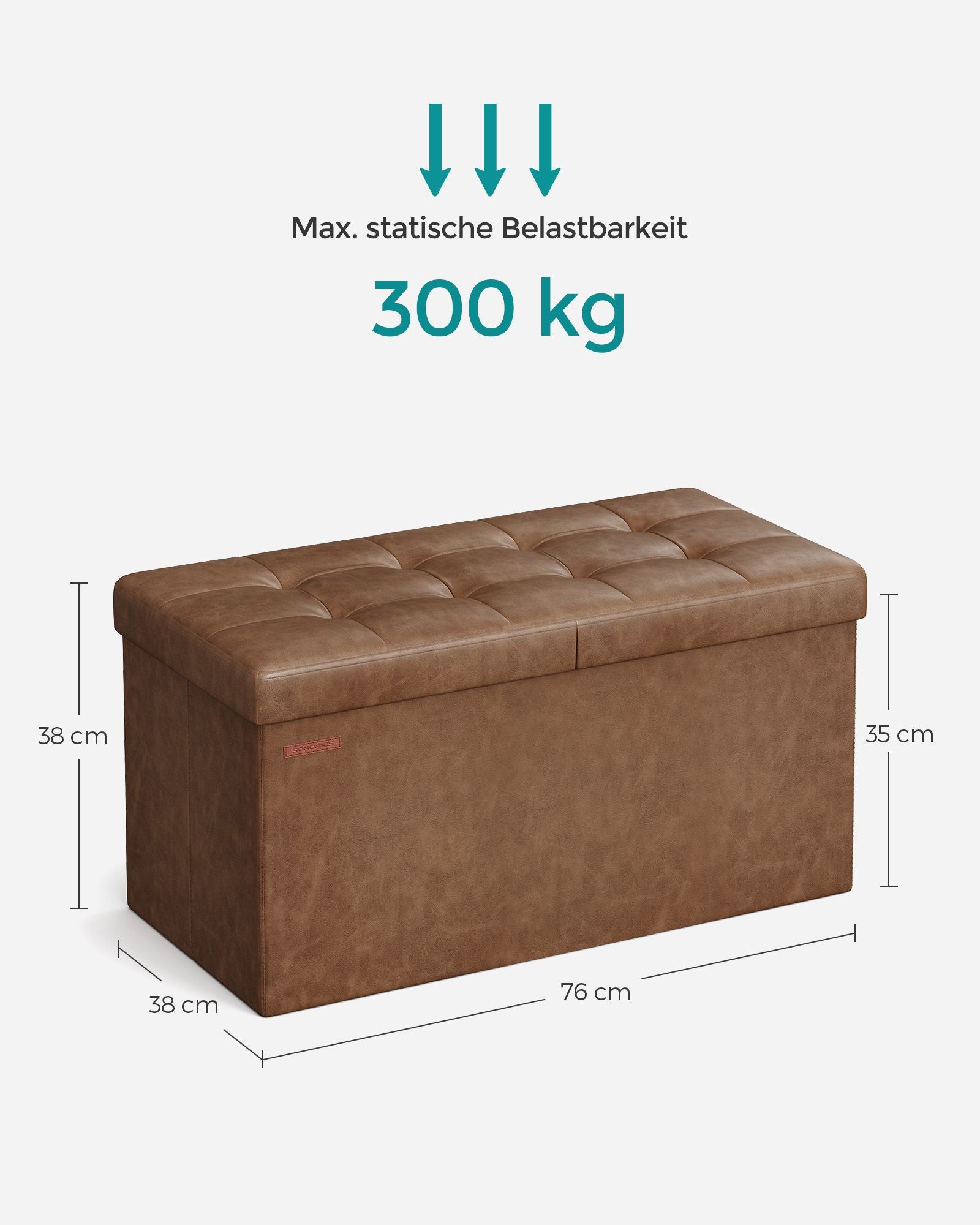 Sitzbank faltbar 89 Liter 38 x 76 x 38 cm kaffeebraun