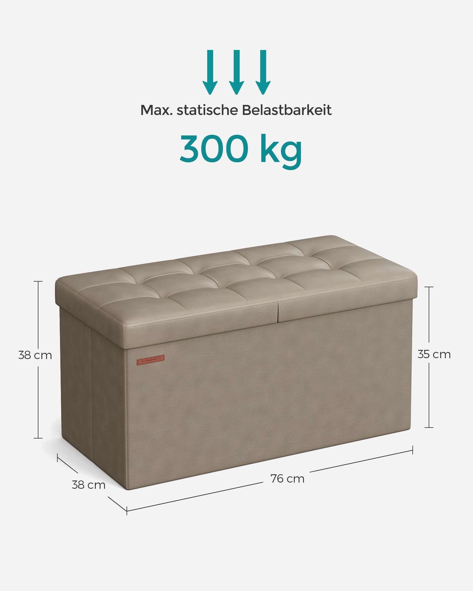 Sitzbank faltbar 89 Liter 38 x 76 x 38 cm kamelbraun