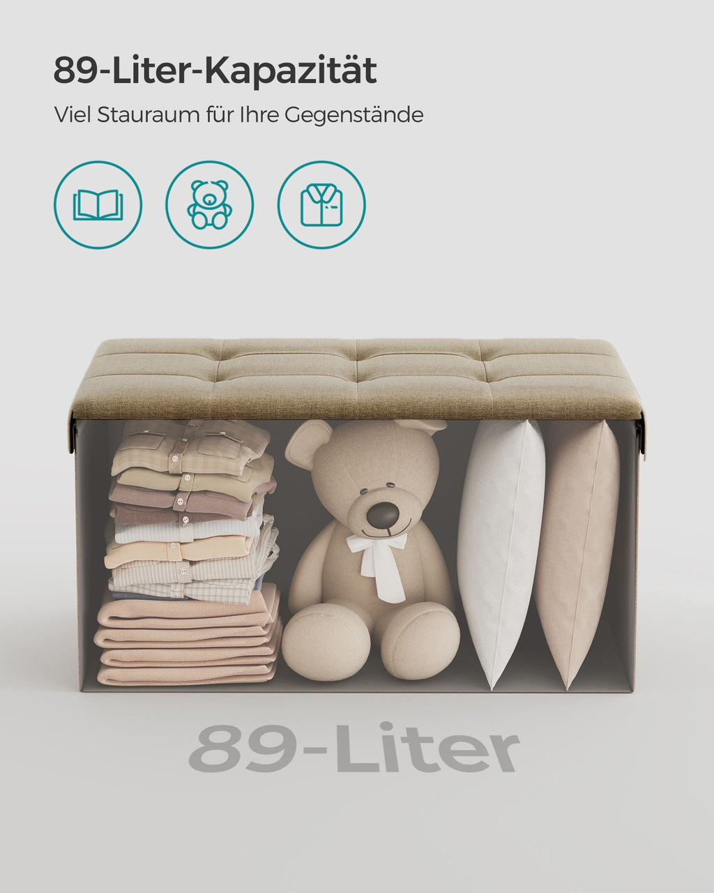 Sitzbank mit Stauraum schwarz