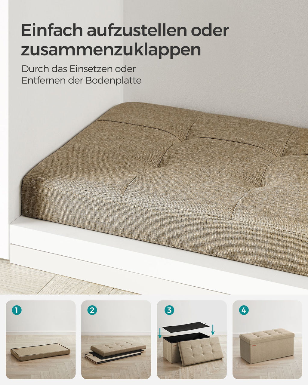 Sitzbank mit Stauraum schwarz