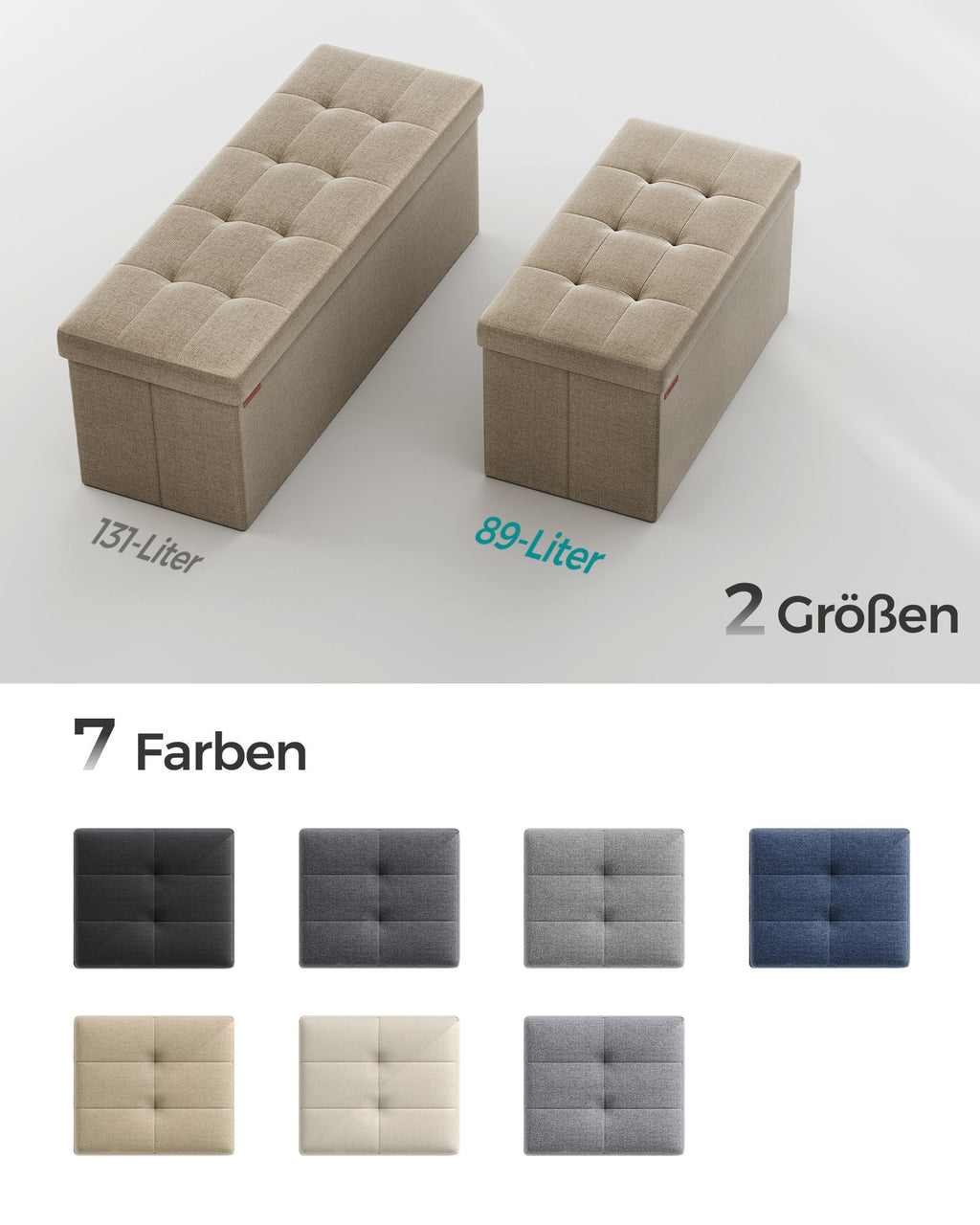 Sitzbank mit Stauraum schwarz