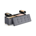 Sitzbank mit Stauraum 38 x 110 x 40 cm Fußhocker 112 L schiefergrau