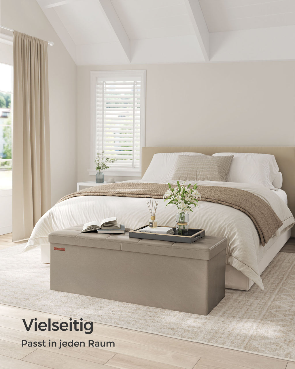 Sitzbank faltbar 120 Liter 38 x 110 x 38 cm kamelbraun
