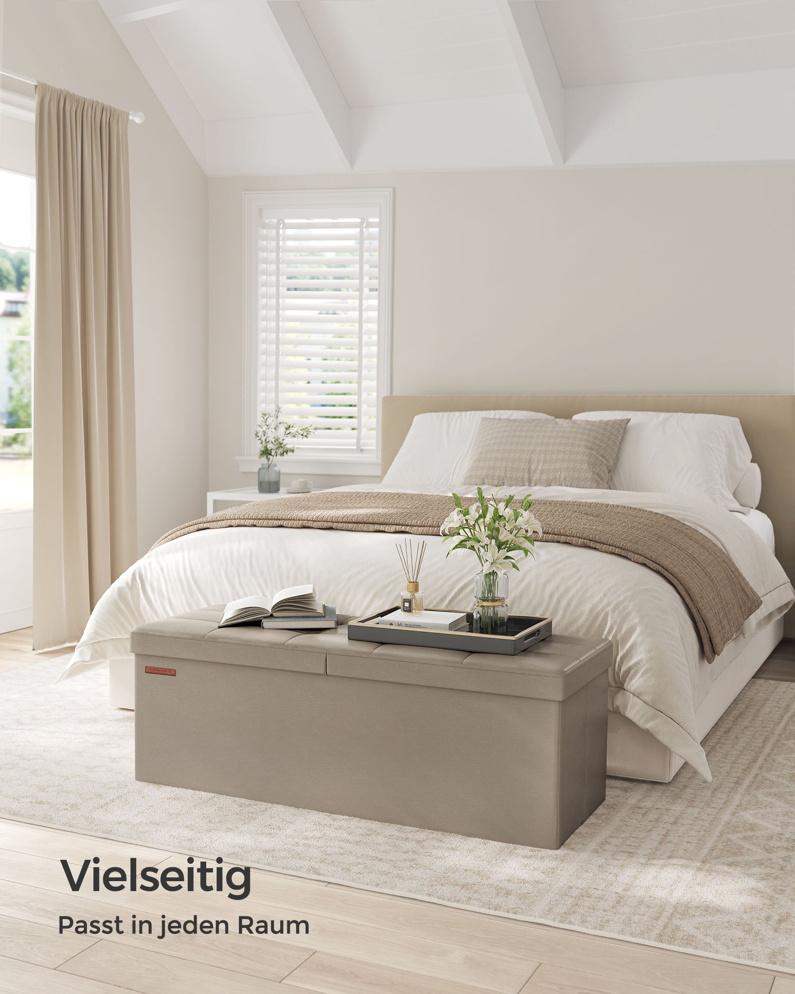 Sitzbank faltbar 120 Liter 38 x 110 x 38 cm kamelbraun