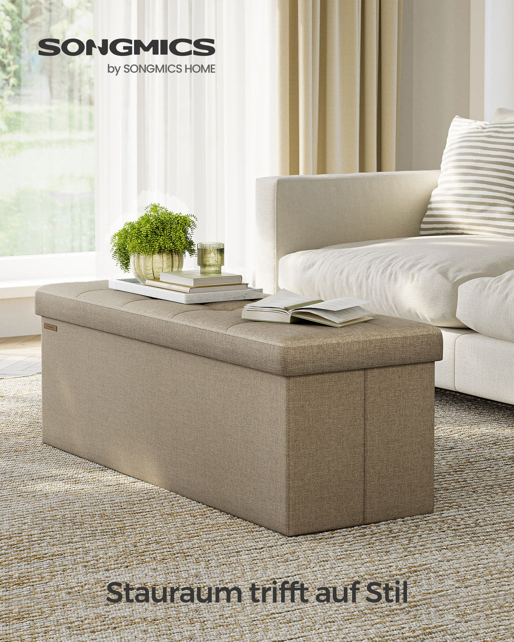 Sitzbank mit Stauraum, 38 x 110 x 38 cm, Sitztruhe