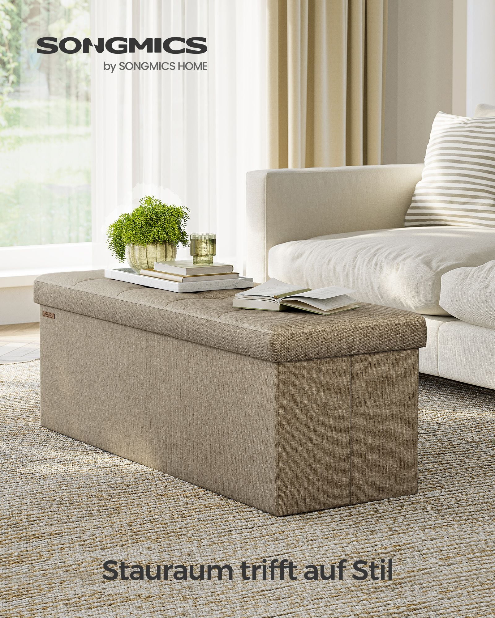 Sitzbank mit Stauraum, 38 x 110 x 38 cm, Sitztruhe