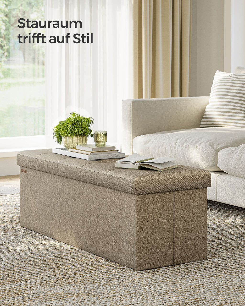 Sitzbank mit Stauraum, 38 x 110 x 38 cm, Sitztruhe