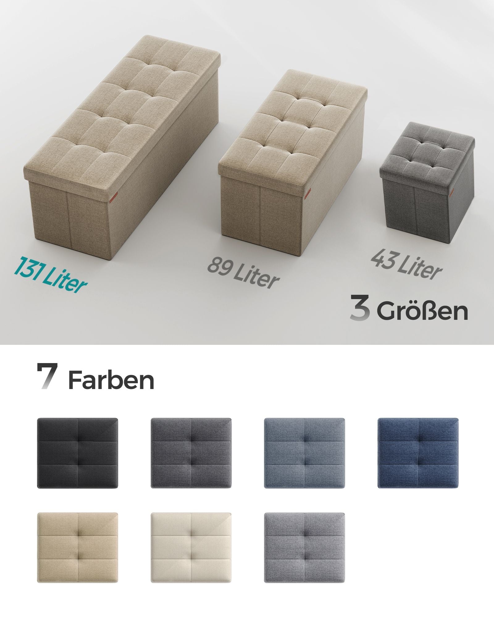 Sitzbank mit Stauraum, 38 x 110 x 38 cm, Sitztruhe