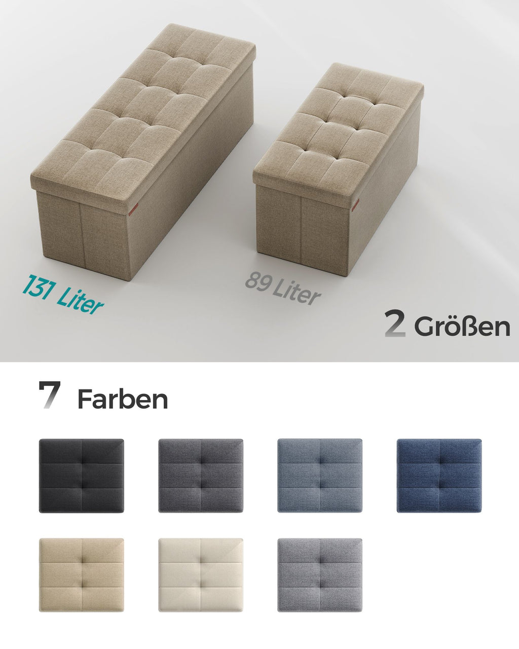 Sitzbank mit Stauraum, 38 x 110 x 38 cm, Sitztruhe