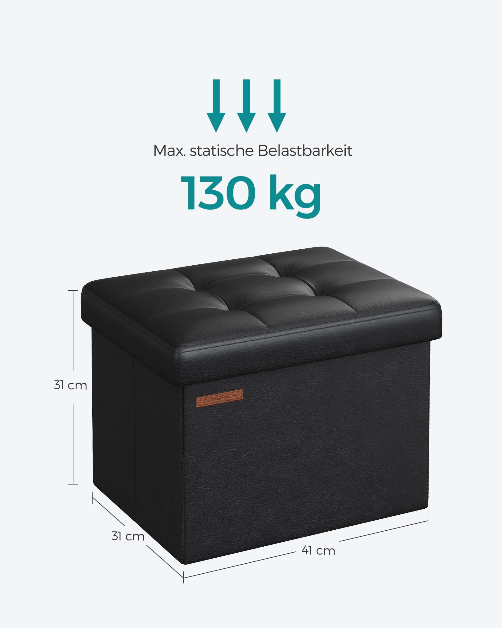 Klappbarer Sitzbank mit Stauraum 41 cm tintenschwarz