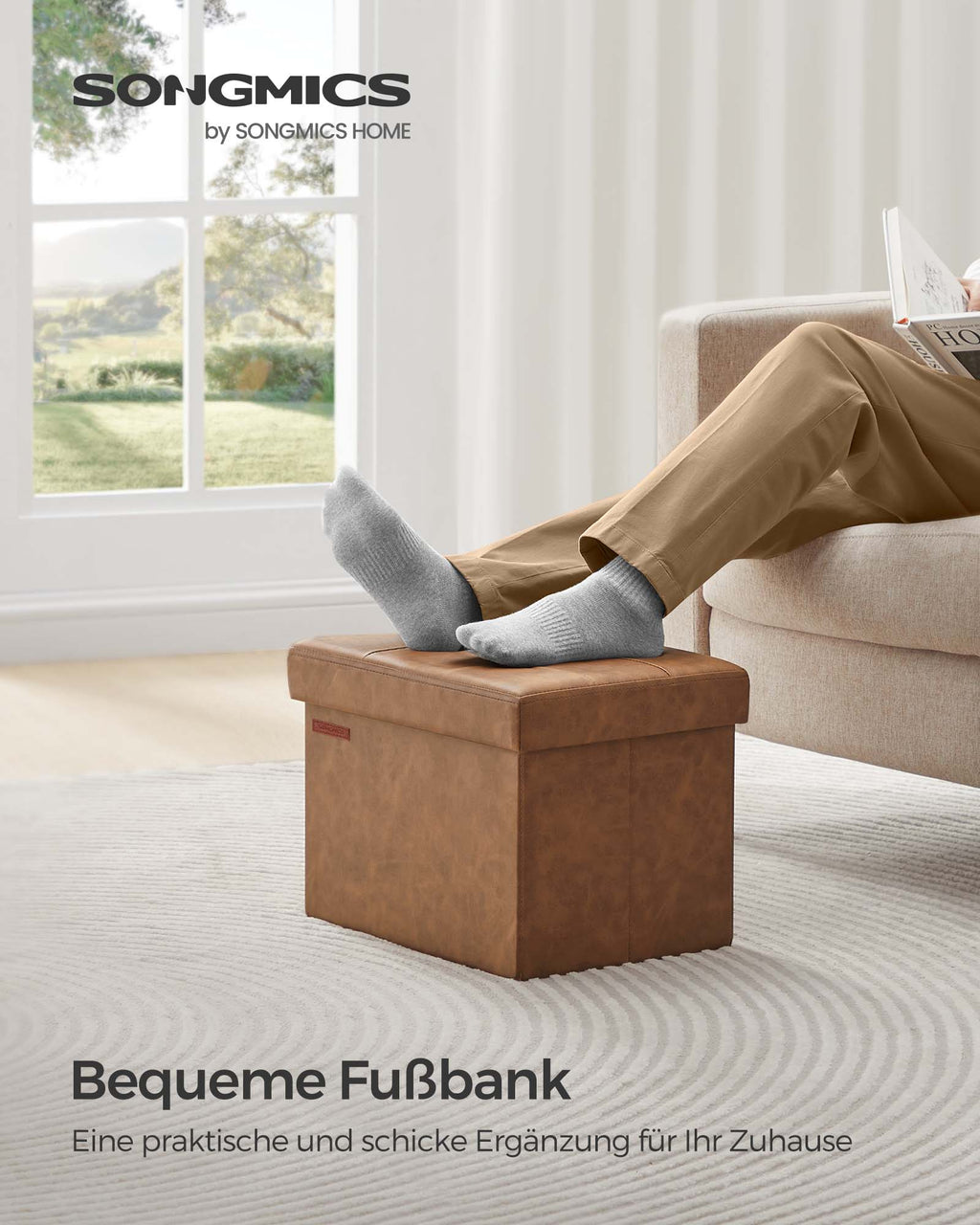 Klappbarer Sitzbank mit Stauraum 41 cm kaffeebraun