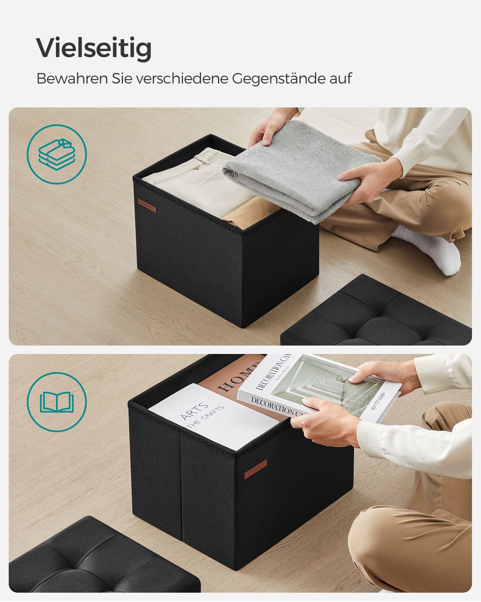 Sitzbank mit Stauraum basisschwarz