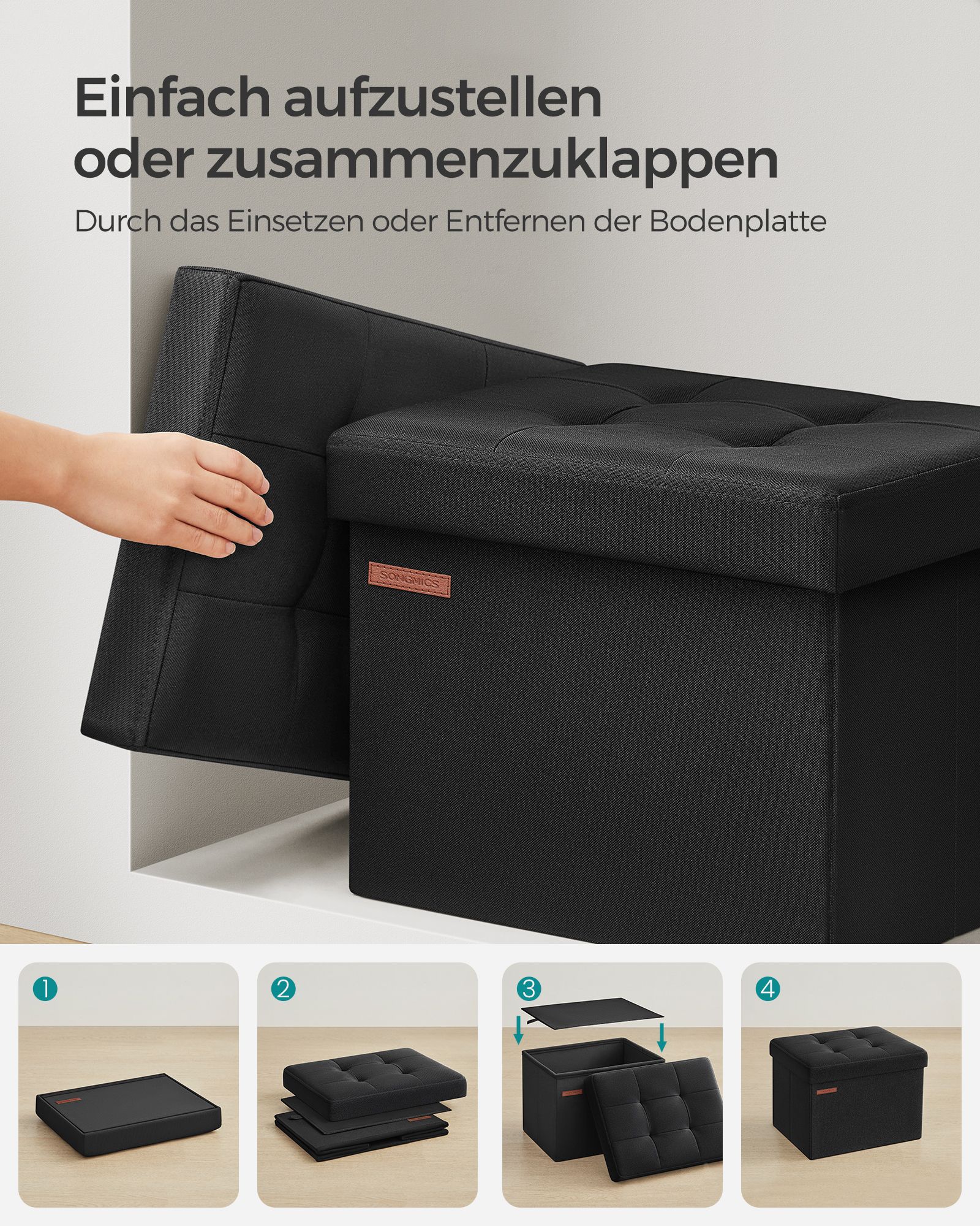 Sitzbank mit Stauraum basisschwarz