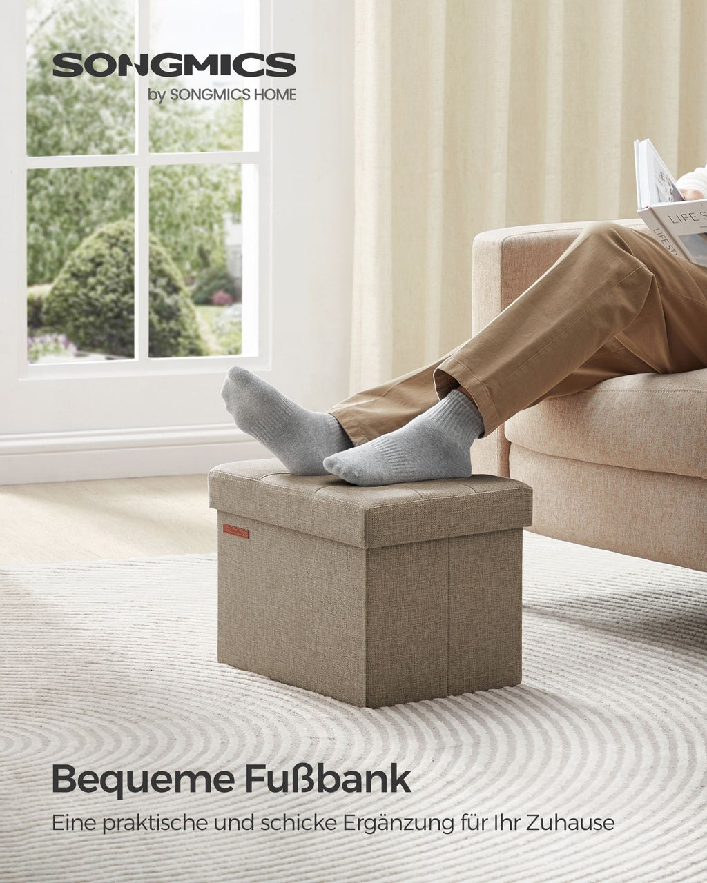 Sitzbank mit Stauraum helltaupe