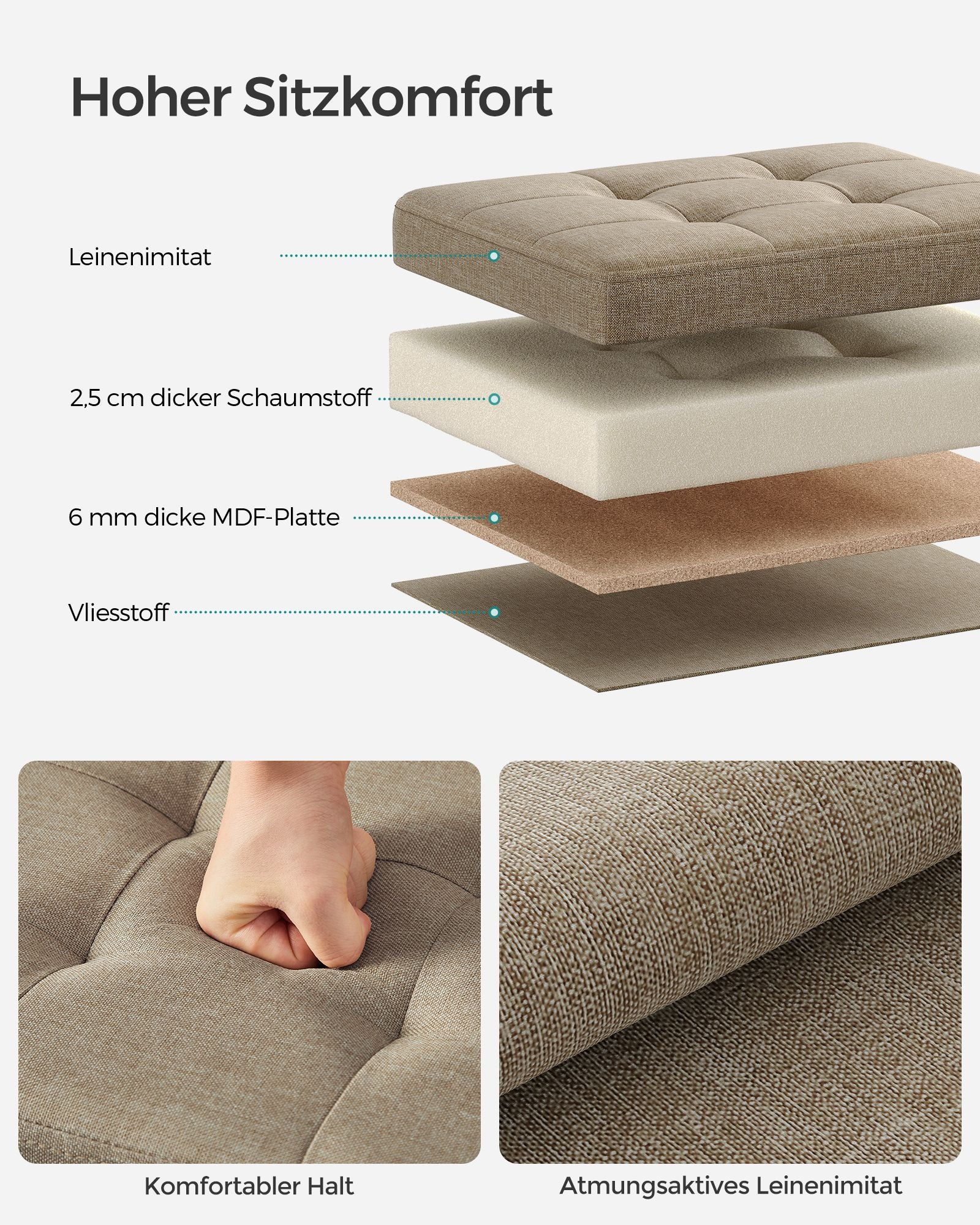 Sitzbank mit Stauraum helltaupe