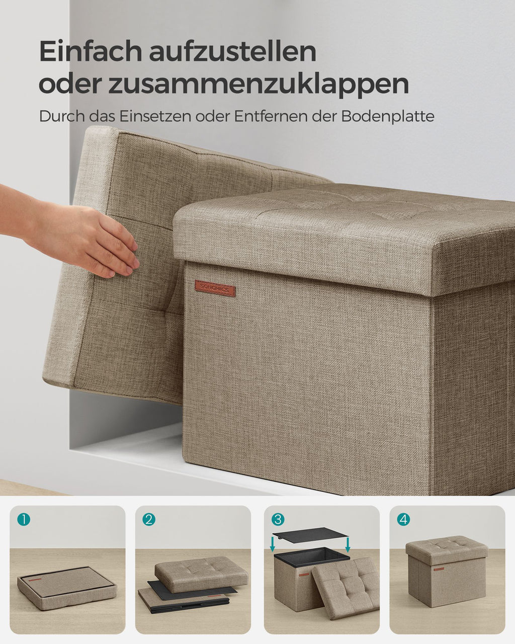 Sitzbank mit Stauraum helltaupe