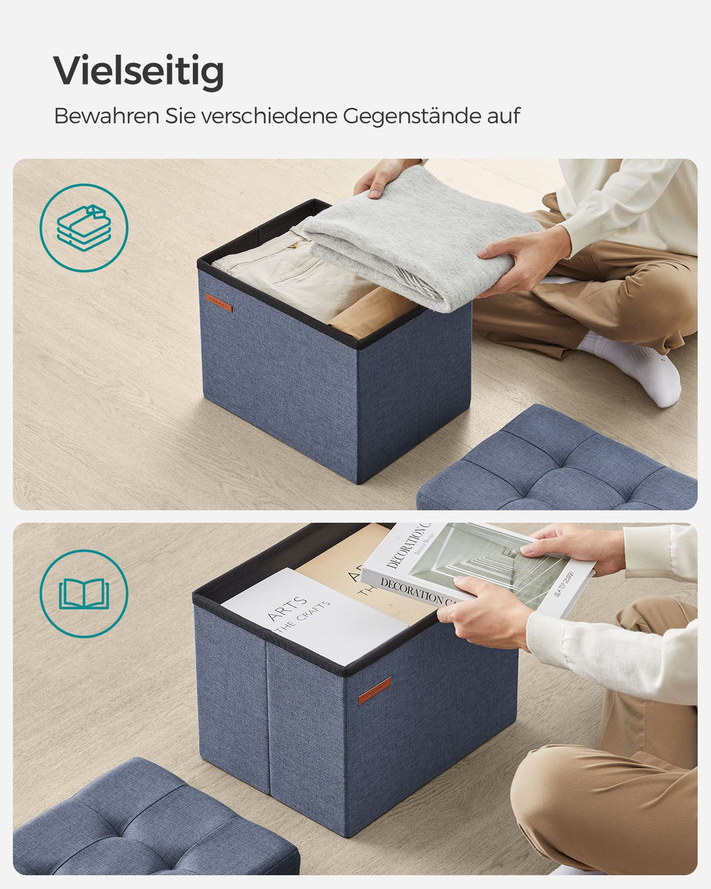 Sitzbank mit Stauraum helldenimblau
