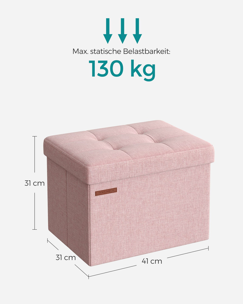 Sitzbank mit Stauraum pastellrosa
