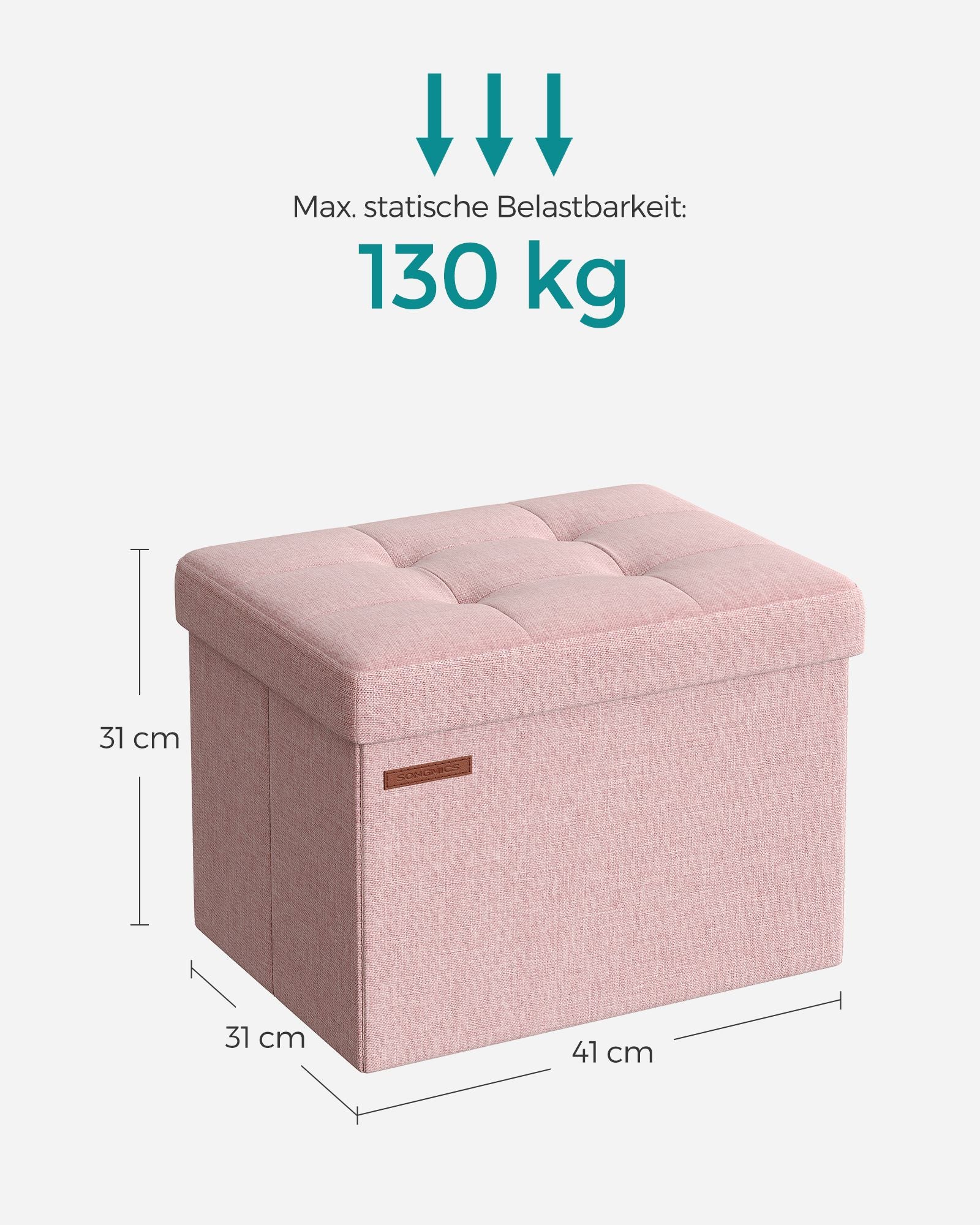 Sitzbank mit Stauraum pastellrosa