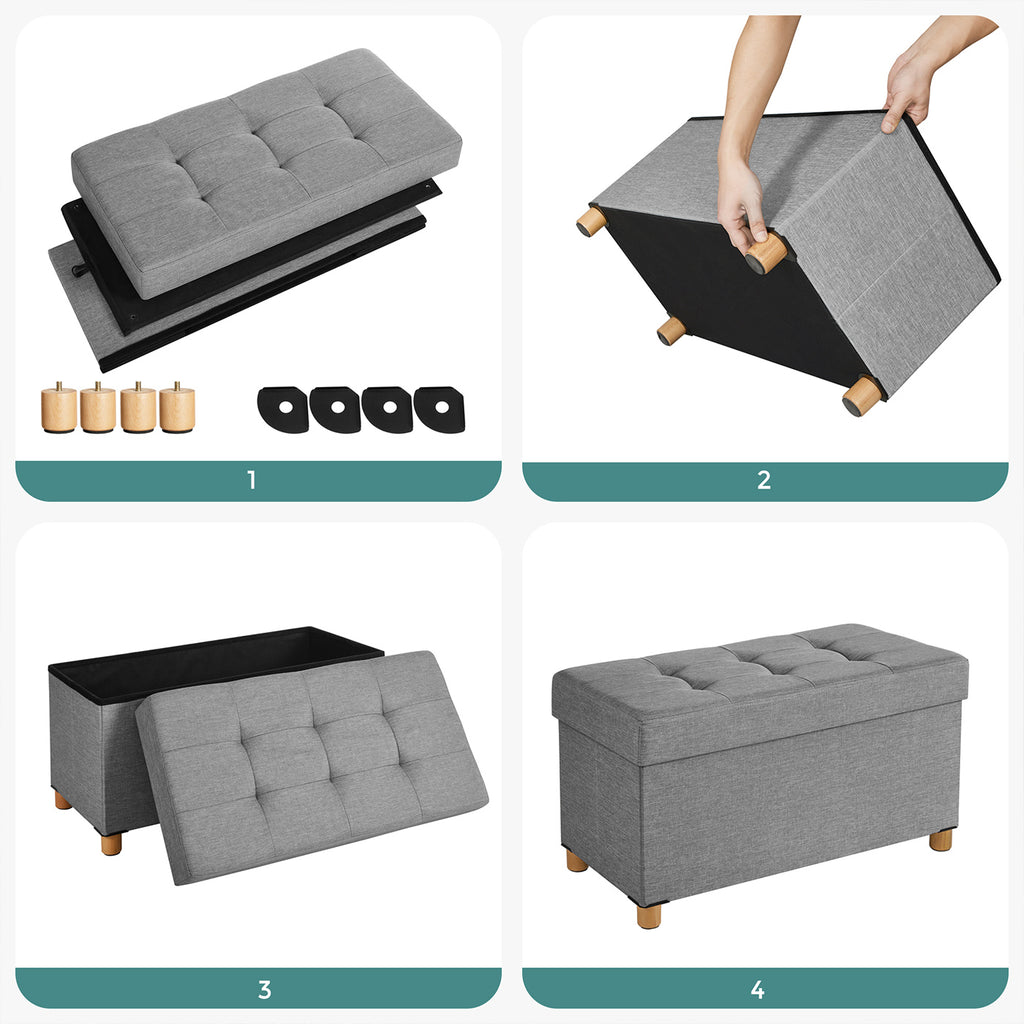 Sitzhocker mit Stauraum Hellgrau