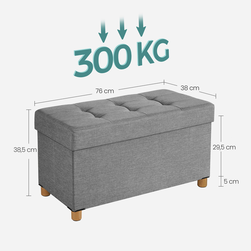 Sitzhocker mit Stauraum Hellgrau
