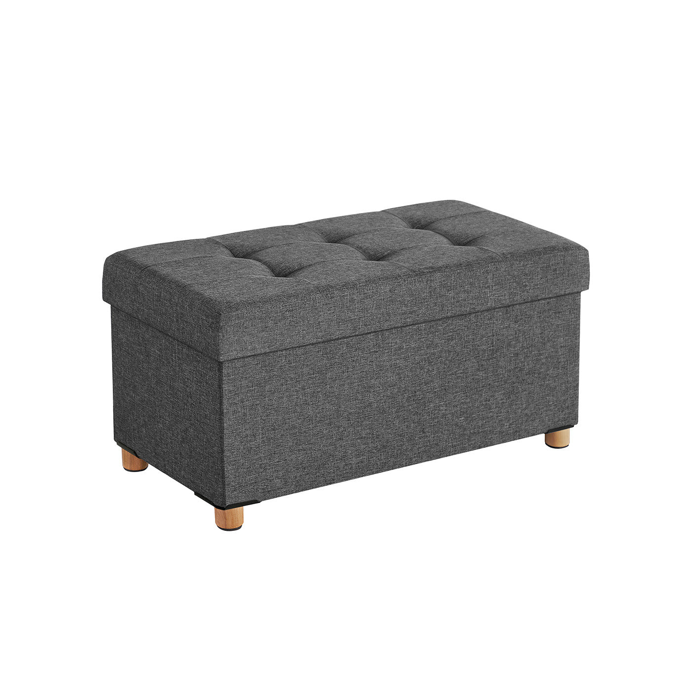 Sitztruhe mit Holzfüßen Dunkelgrau