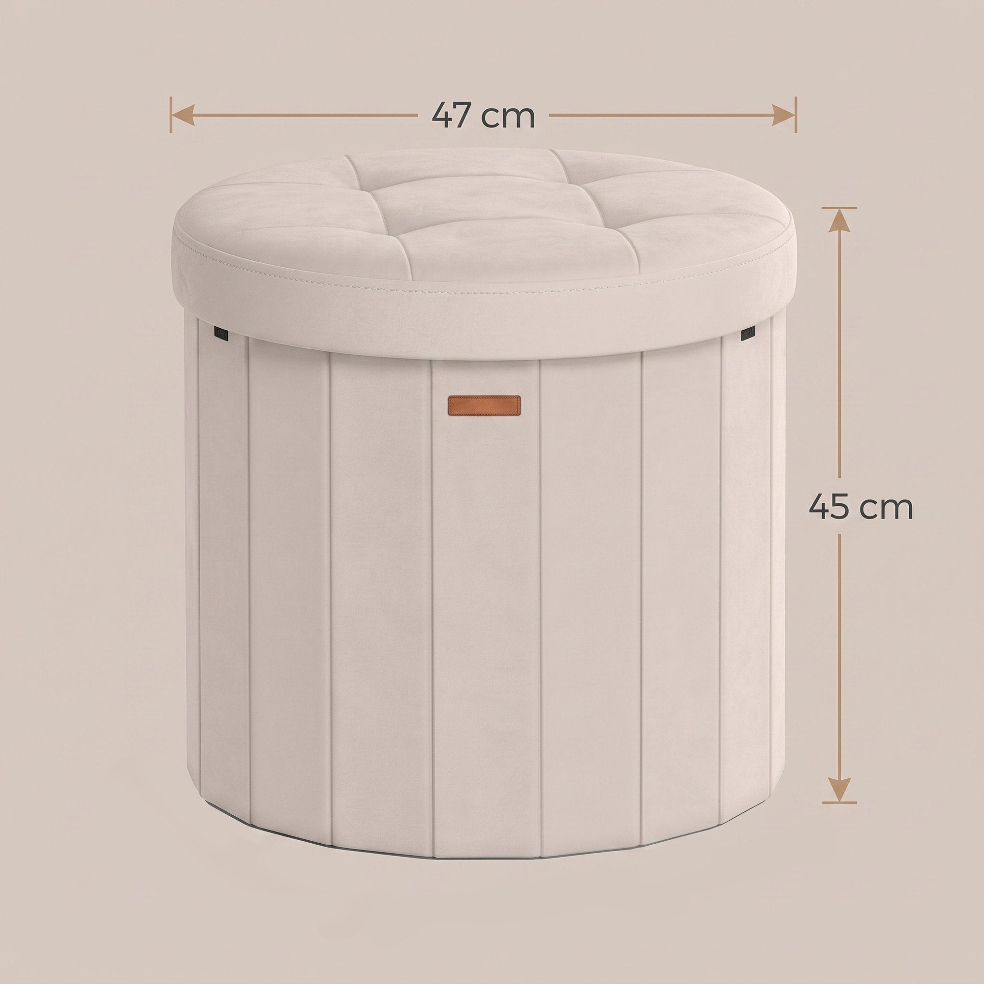 Sitzhocker rund, Fußhocker mit Stauraum, faltbarer Hocker mit abnehmbarem Deckel