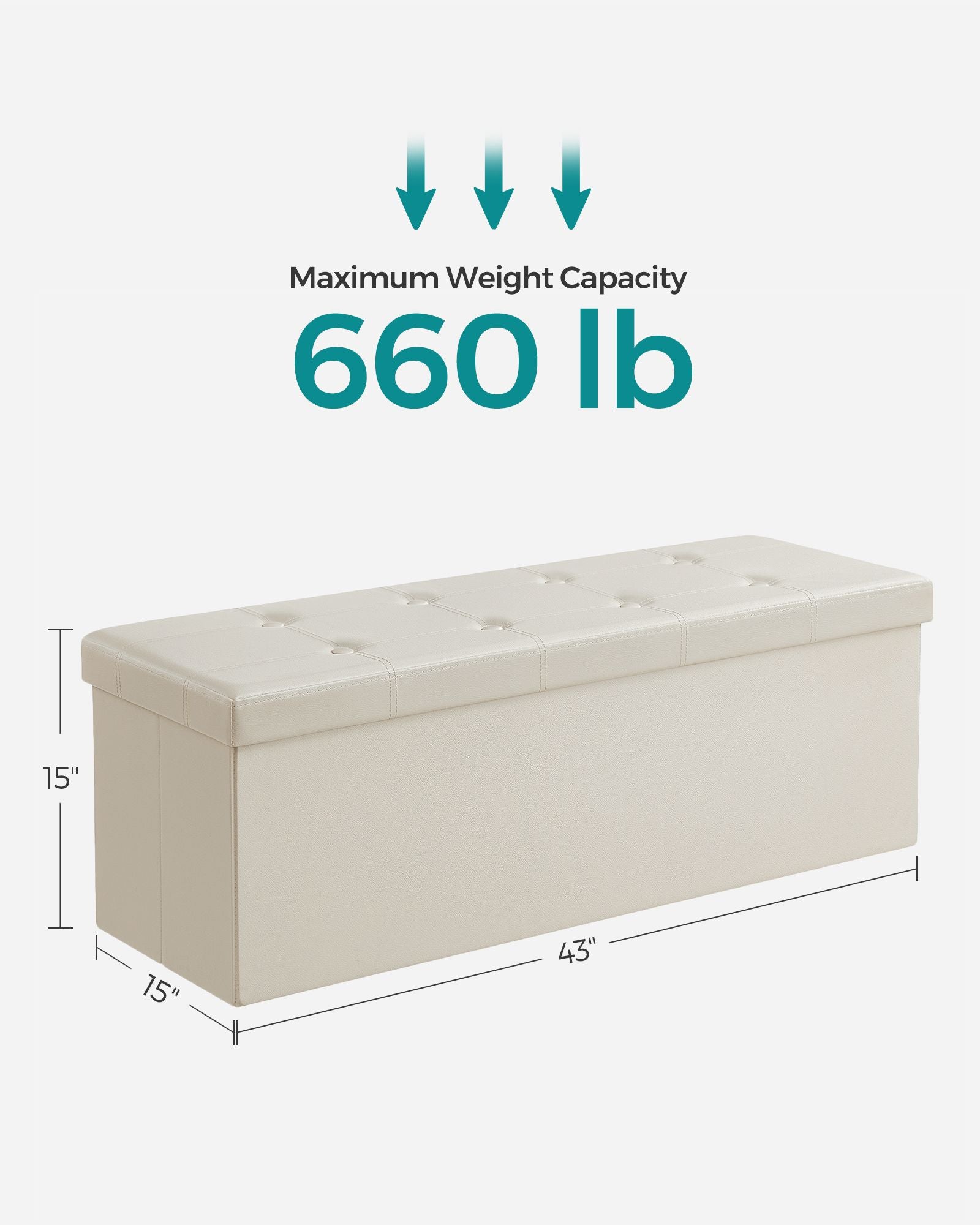 Sitzhocker 120 Liter aus Kunstleder faltbar