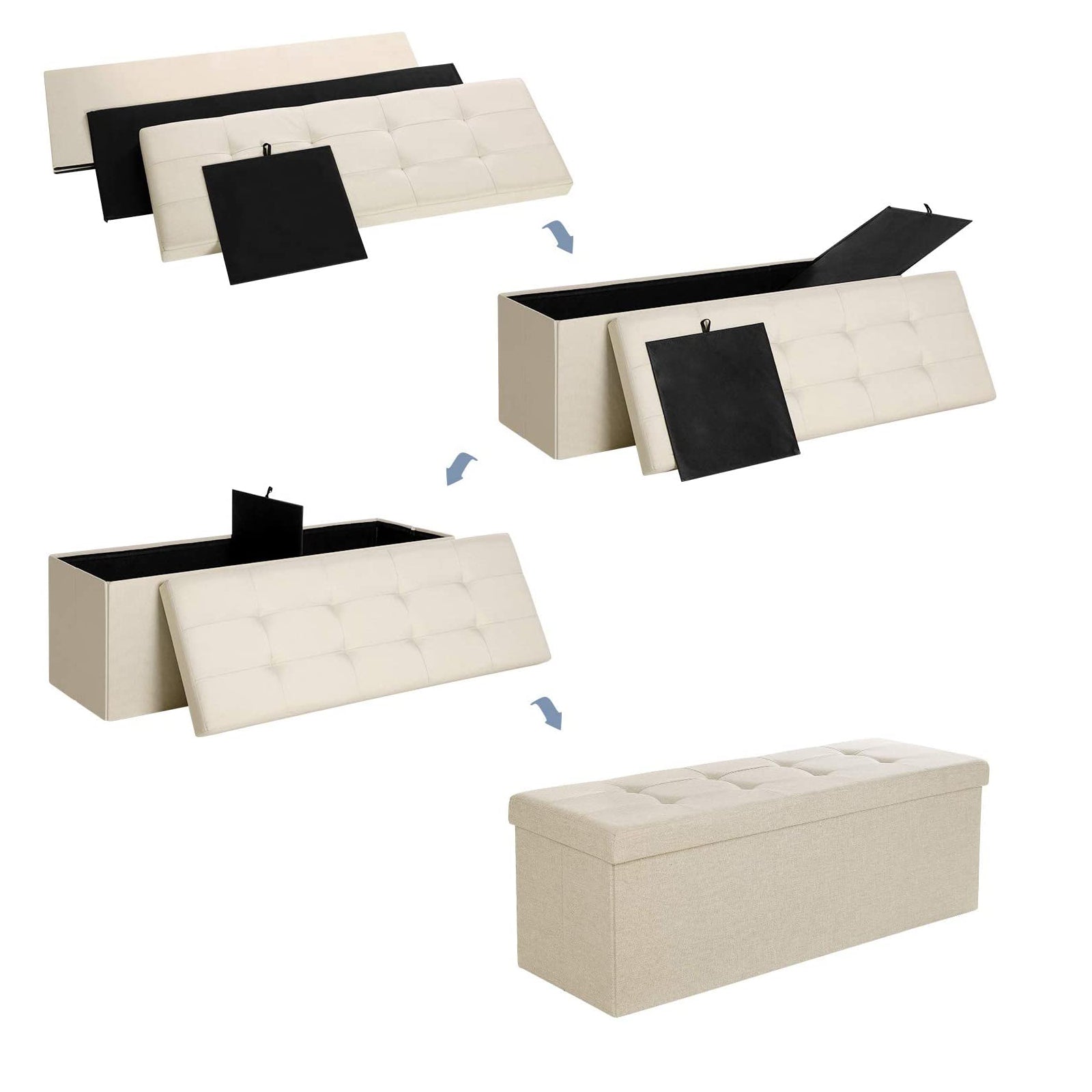 Sitzbank mit Stauraum, 38 x 110 x 38 cm, Sitztruhe